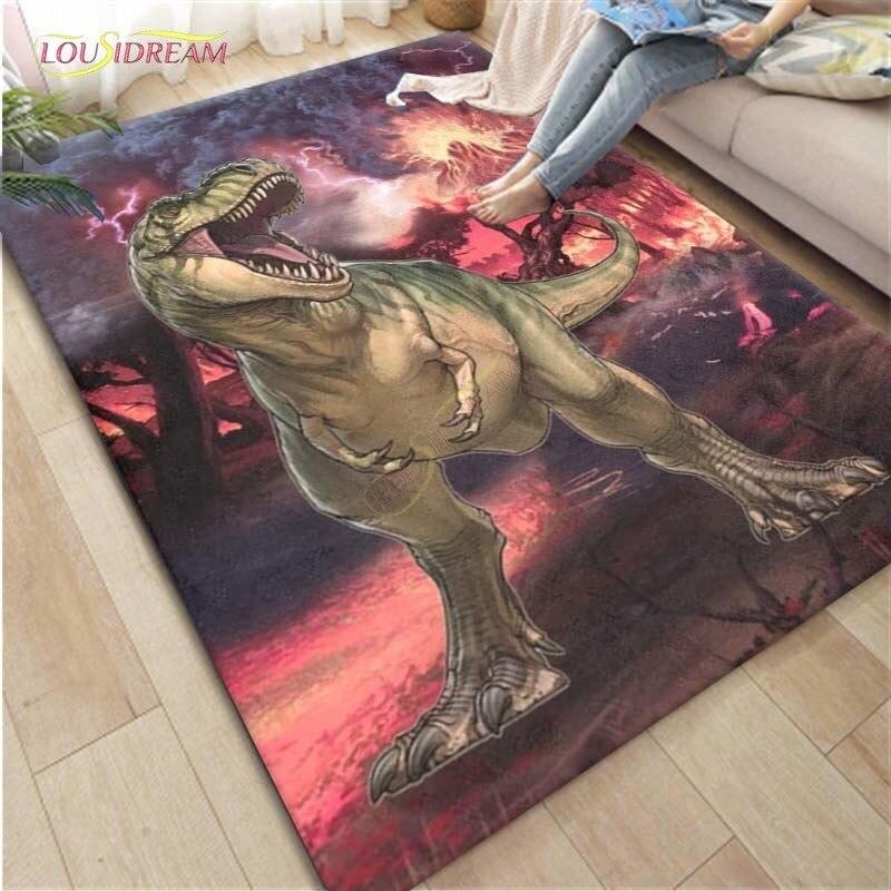 Jurassic Park Dinosaur Pattern Carpet Anti-Skid Area Floor Mat Rug Non-slip Mat Dining Room Living Room Soft Bedroom Carpet
