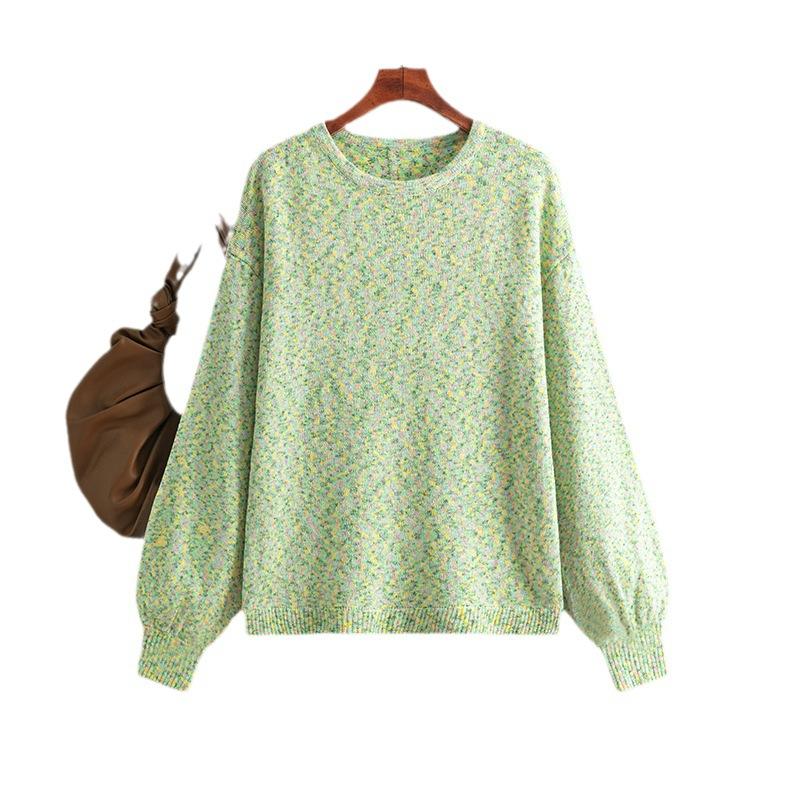 Women's Autumn Winter Knitted Pullover Sweater O-neck Full Sleeve Loose Knitwear Top Solid Color