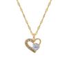 Light Luxury Temperament Love Full Diamond Real Gold Electroplating Necklace Women'S Collarbone Chain With Jewelry
