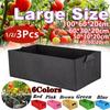 1/2/3 PCS Planting Grow Bag Rectangle Plant Bed Elevated Vegetable Box Fabric Garden Bed Breathable Planting Container Grow Bag Planter Pot