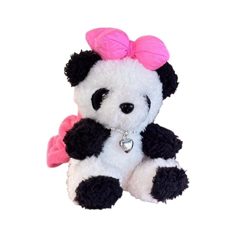

Lovely Panda Hair Scrunchies Large HairBun Hair Scrunchy Female BigBun Hairpiece 1 рожевий червоний колір