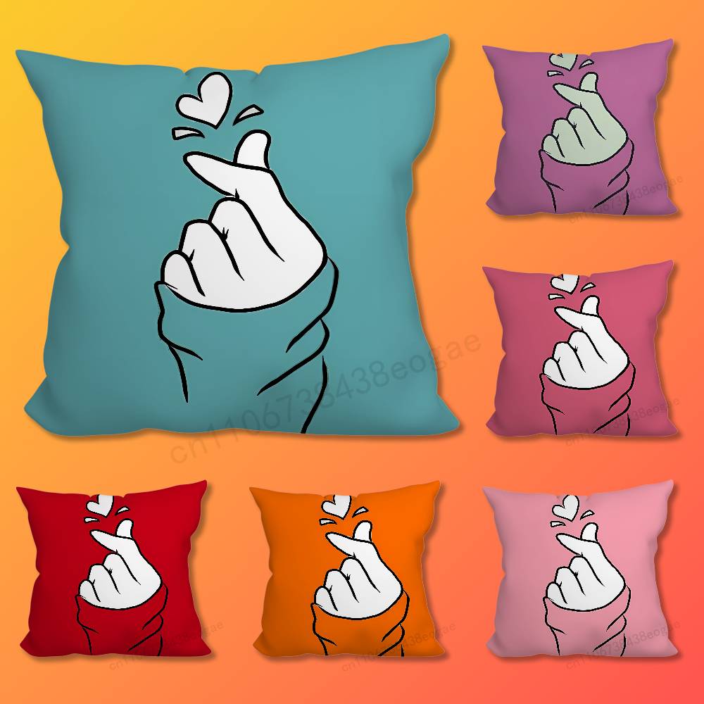 Cute Lovely Hand Heart Throw Pillow Case For 45*45cm,55*55cm,30*30cm,Car Pillowcase Home Bedchamber Decor Gift
