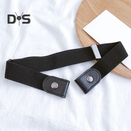 Lazy Belt Comfortable Elastic Design Faux Leather Waistband Adjustable Fit Invisible Jeans Belt Daily Wear