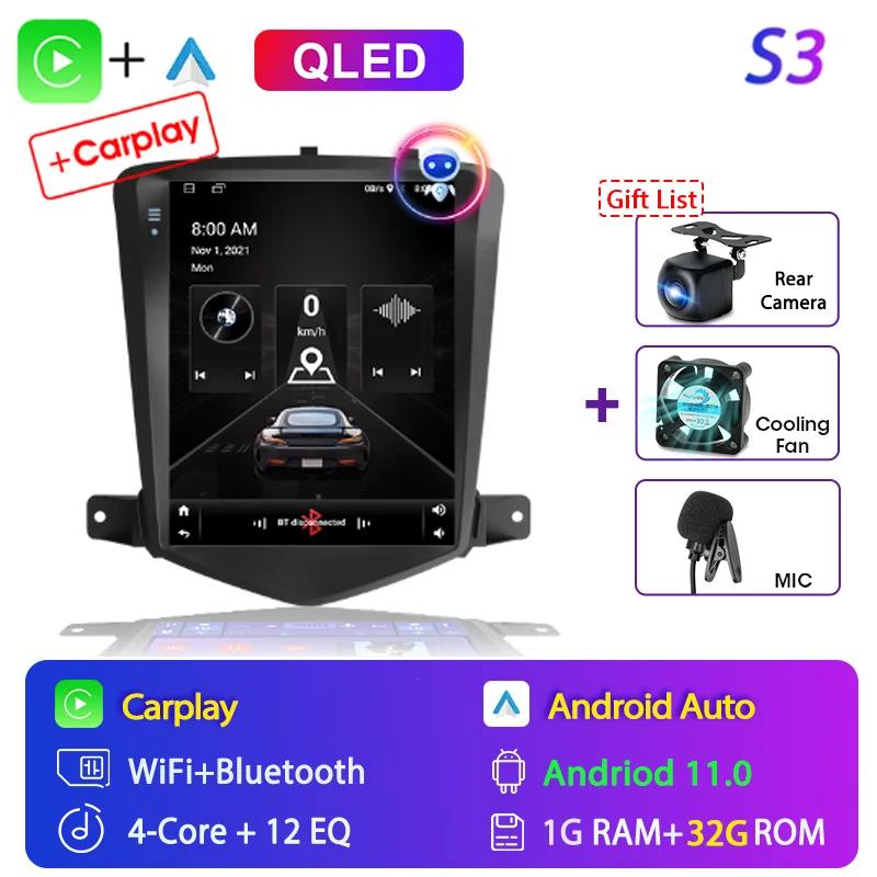 9.7" Android 12 Carplay Car Radio for Chevrolet Cruze J300 2008 - 2012 Multimedia Player 2 Din GPS Stereo DVD Head Unit