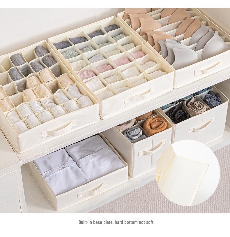 47cm Foldable Cotton Underwear Organizer for Wardrobe Drawer - Extended Version