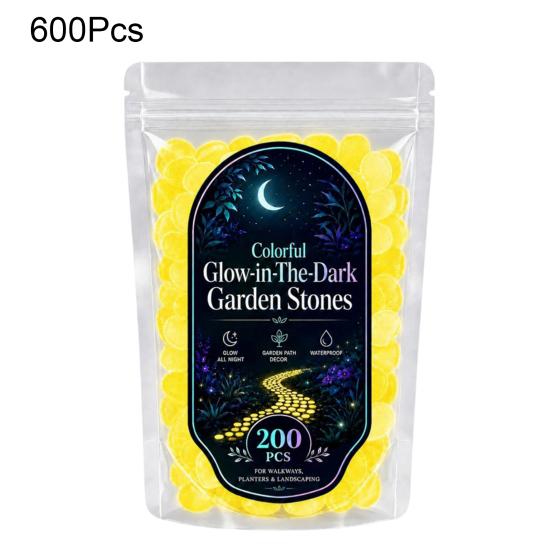 1.5cm Luminous Stones, Glow in The Dark Garden Pebbles, Outdoor Glowing Rocks, Decorative Glowing Pebbles for Pathway Patio Yard Aquarium Fish Tank