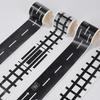 6 Styles Reusable Black Road Tape Sticker - Sparkle Finish, Perfect for Party Racing Decor & Car-Themed Events, Self-Adhesive, Matte