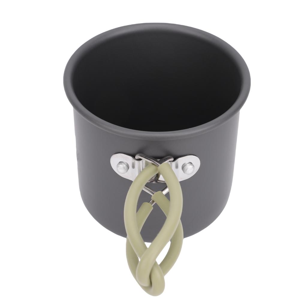 Outdoor Hiking Travel Water Cup Camping Mug Aluminum Portable Cup with Folding Handle TW 503