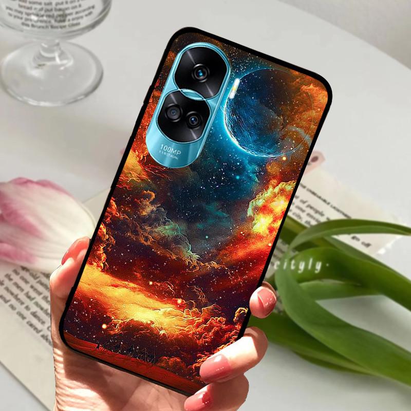 Voor Honor 90 Lite Honor90 Pro 5G Hoesje Siliconen Zacht Geschilderd Zwart Bumper Funda Coque voor HONOR 90 Pro 90Lite Beschermtas