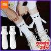 1-20Pairs Magnetic Hand Holding Socks Funny 3D Eyes Slouchy Mid Calf Crew Warm Winter Fall Stackable Novelty Gift for Couple