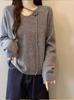 Korean V-Neck 3D Flower Long Sleeve Knit Sweater for Women - 2025 Autumn/Winter High-End Chic Style