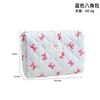 Bow Print Pink Blue Cute Makeup Bag for Women Large Capacity Toiletry Pouch Cute High Quality Cosmetic Organizer Storage Case