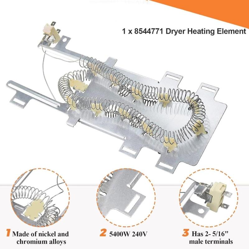 Universals 8544771 Dryer Heating Component for w10836011 wp8544771vp Dryer Quick Heat Transfer Replacement Part