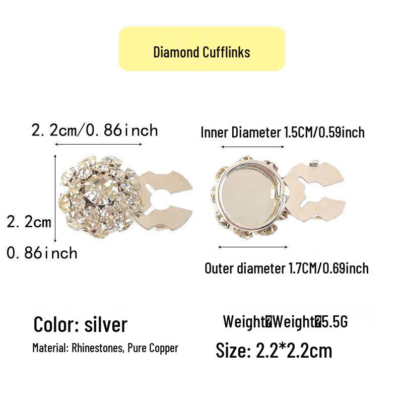 Exclusivas Abotoaduras de Pérola com Cravejamento de Diamantes: Acessórios Elegantes para Botões de Jaqueta e Camisa