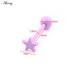 Alisouy 1PC Stainless Steel Ball Heart Star Acrylic Bear Mushroom Skull Tai Chi CZ Tongue Ring Ear Earring Piercing Body Jewelry