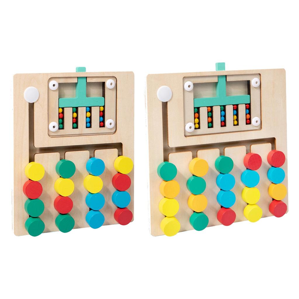 Wooden Color Matching Brain Teasers Game Activities Sorting Play Early Educational Travel Toy