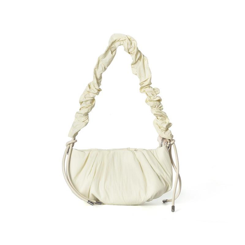 

Wrinkled Shoulder Strap Drawstring Armpit Bag Single Cloud Casual Versatile Fashion Women s Korean Version Handbag Factory Length 23, Width 11, Height 14 покинуть белый