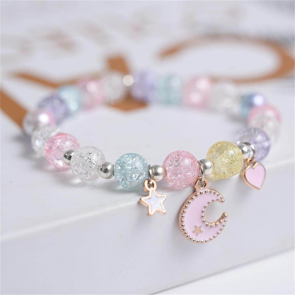 Girls First Day of School Bracelet Cute Friendship Princess Bracelet for Kids Cartoon Rabbit Unicorn Charms Jewelry Accessories