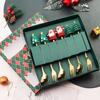 6Pcs/Set Stainless Steel Spoon Fork Set Santa Claus Snowman Deer Christmas Tree Hat Decor Tableware Holiday Party Supply