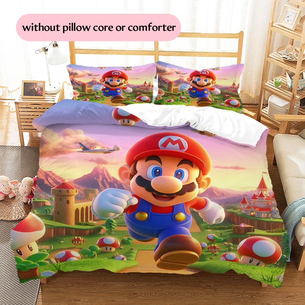 Mario Colorful Kaleidoscope Duvet Cover & Pillowcases, Mario Fan Bedding, Ideal Gift.chl