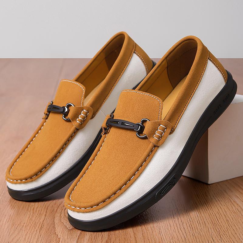 Fashion Handmad Men's Slip on Shoes New Male Summer Loafers Soft Suede Leather Casual Shoes Fashion Moccasins Classic Business Footwear