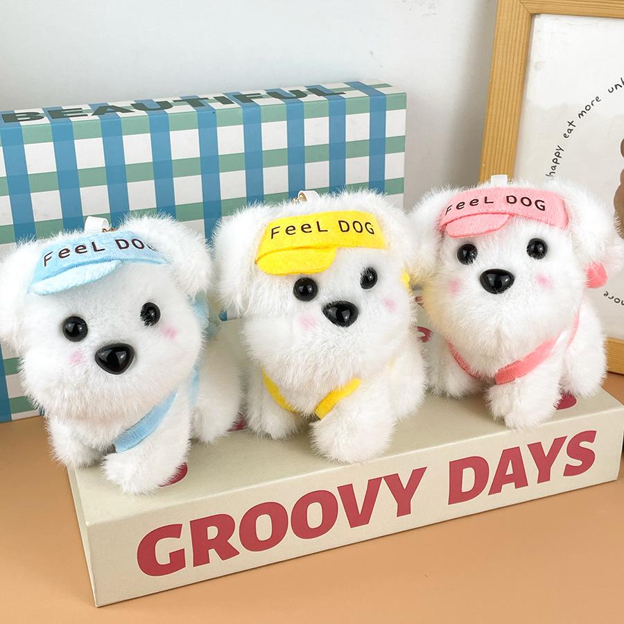 Cartoon Travel Group Puppy Doll Plush Pendant Car Keychain Baseball Cap Backpack Puppy Doll Bag Hanging Decoration