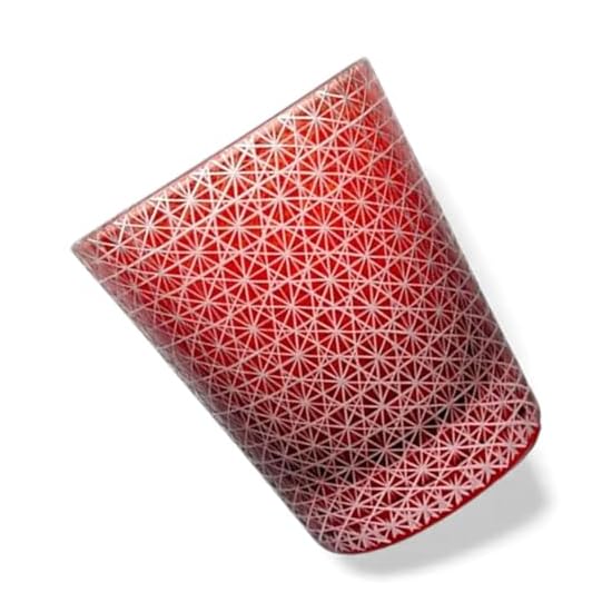 Takumibifu Dinner Luxe Kiriko Glass Cup 80xH90mm 220cc Line-Carved Komon Red Koga PNO.332852