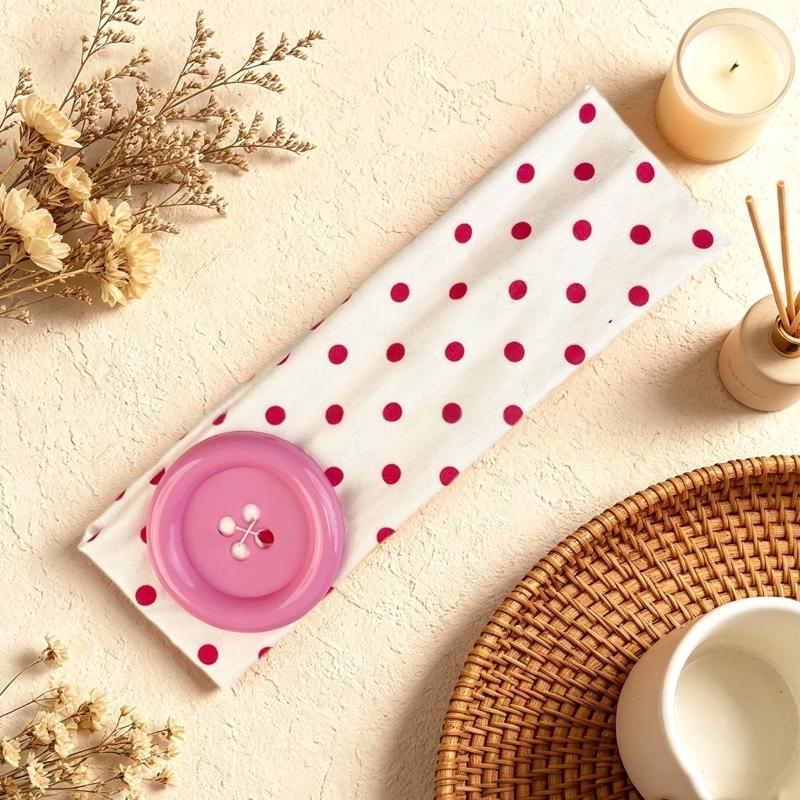 Summer Dopamine Large Button Wave Dot Headband Fashionable Ins Style Elastic Headband Colorful Hair Accessories For Women Girls