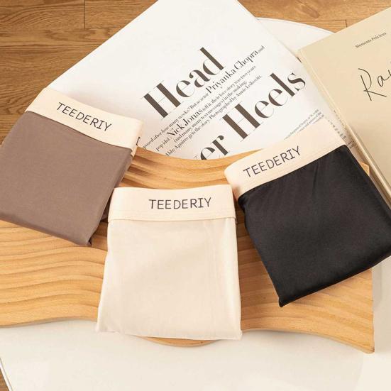 Men Boxer Briefs Mid-rise Elastic Waistband Color Letter Moisture-Wicking Print Panties Solid U-convex Boxer Underwear