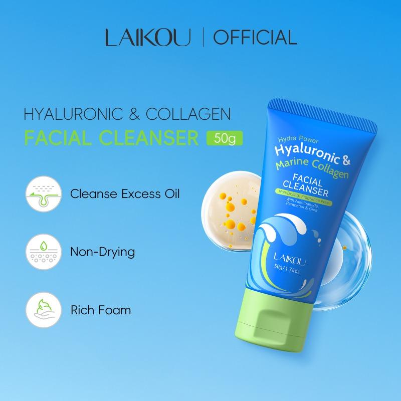 LAIKOU Hyaluronic Acid Collagen Facial Cleanser 50g Cleanses Pores and Hydrate