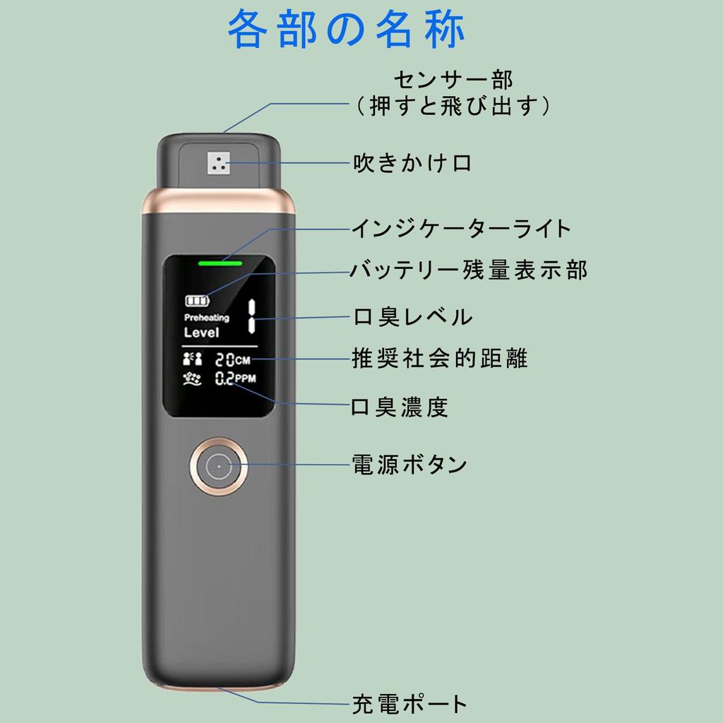 Vimaydo Bad Breath USB Contactless Breath High Displays Bad Breath Recommends Social and Easily Checks for Bad Breath Portable Checker, Rechargeable,