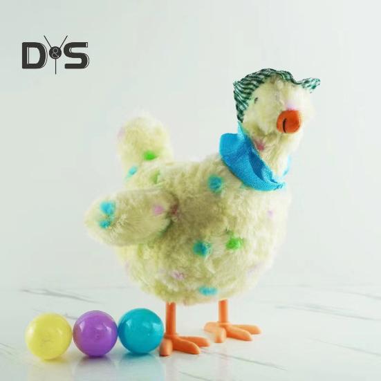 Chicken Laying Egg Toys with Sound Music Electric Crazy Plush Chicken Doll Cute Hen Toy Egg Lays Stuffed Animal for Children