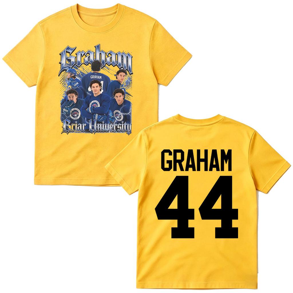 2026 Off Campus Graham 44 T-shirts Briar University Hockey T-shirt Men Women Clothing Fashion Cotton Short Sleeve T Shirts Streetwear Casual Tee Top