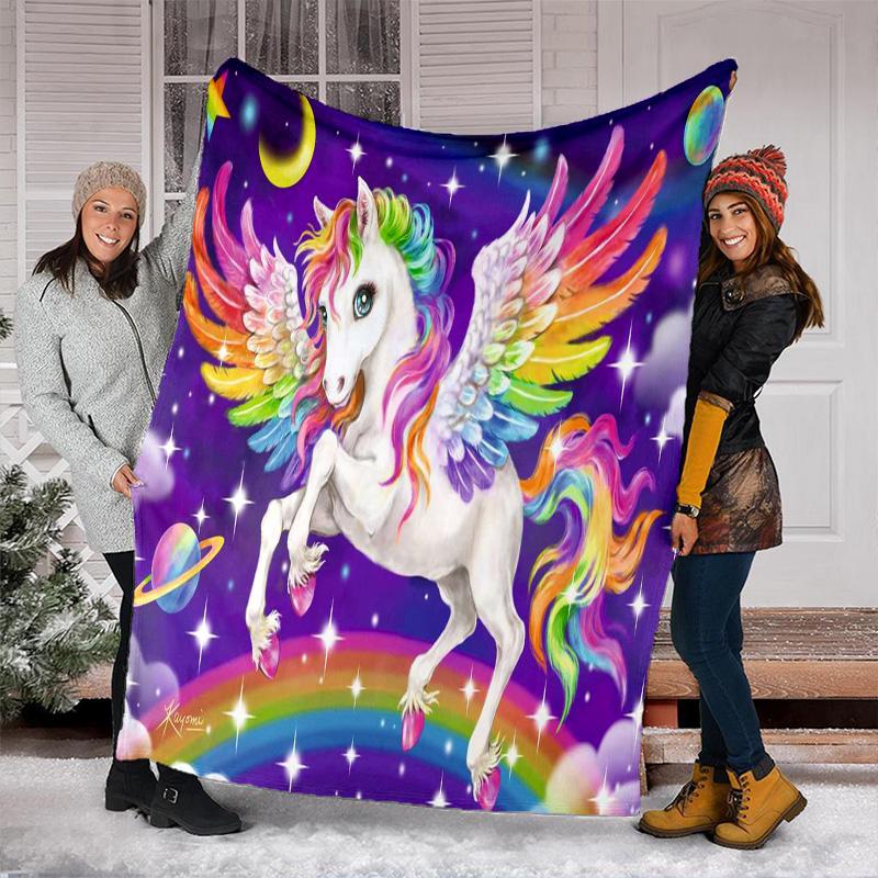 Unicorn Fantasy Blanket Soft Comfortable All Seasons Perfect Sofa Office Nap Travel Birthday Gift Christmas Present