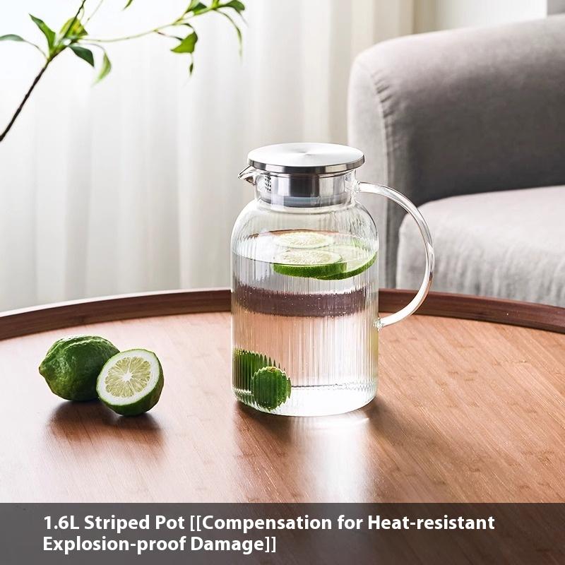 GIANXI Summer Cold Water Bottle Pyrex Glass Cold Water Bottle Juice Pot explosion-proof Home Water Bottle Set Cup Tie Pot