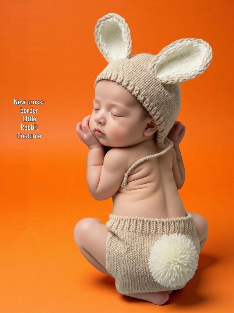 Handmade Crochet Baby Bunny Photo Outfit for Newborns