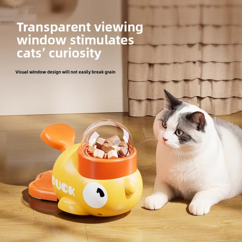 Interactive Push Type Dog and Cat Snack Dispenser Toy, Slow Food Puzzle Feeder, Duck Shaped, Promoting Healthy Eating and Intellectual Development