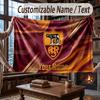 Custom Name Flannel Throw Blanket AS Roma FC Pattern Warm Home Decoration