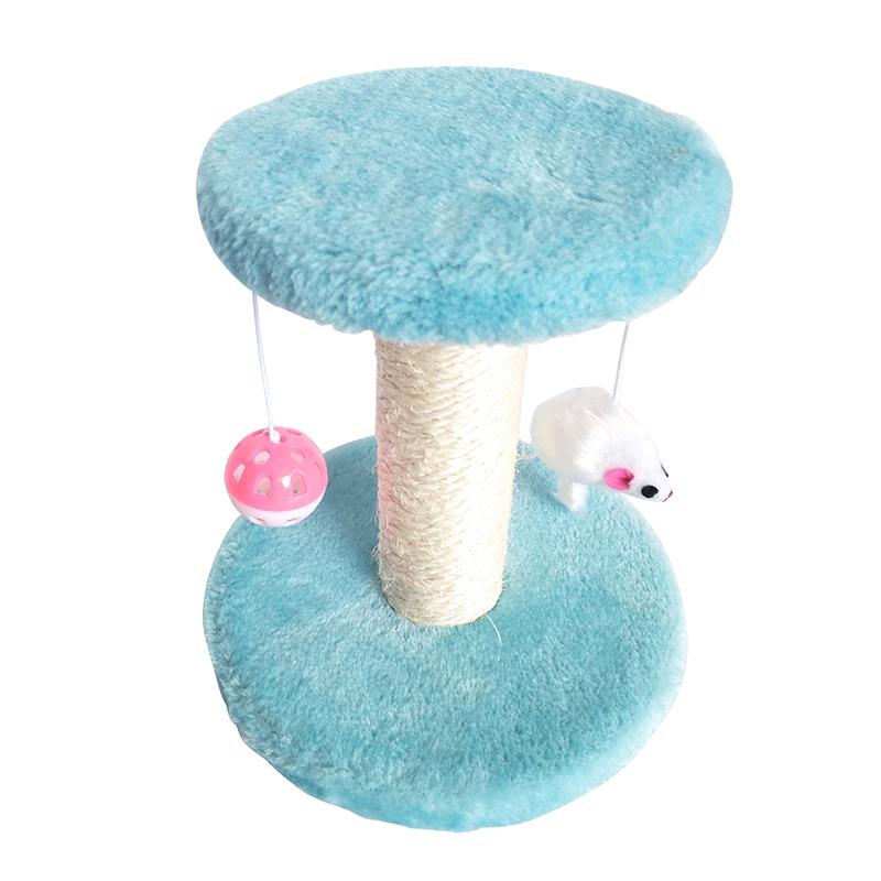 

Cute Pet Cat Toy with Ball Pet Scratching Post Stand for Cat Kitten Climbing Scratchers Jumping Toy Protecting Furniture синий