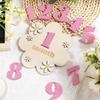 Wooden Baby Monthly Milestone Cards Flowers Double Sides Number Month Girls Boys Newborn Photography Props Accessories