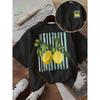 Les Citrons Citron Grafisk T-shirt Dam Frukt Färsk Tryck Tee Sommar Avslappnad Retro Estetik Harajuku Stil Trendig Tjej Topp Daglig Användning Cool Topp