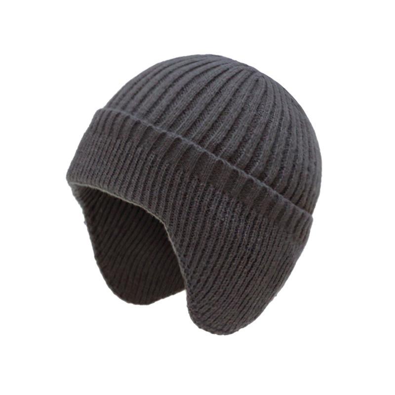 Winter wool hat men's ear protection hat fleece thickened outdoor warm windproof cold knitted hat