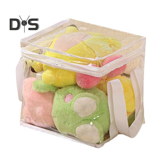 

Прозрачная сумка для хранения игрушек, большая вместимость, водонепроницаемая, легко моющаяся, сумка на молнии, многофункциональный прозрачный контейнер для хранения S