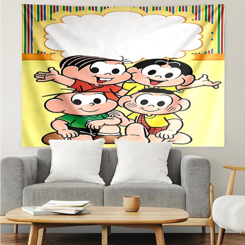 Turma-da-Mônica Print Tapestry, Backdrop, Easy Setup, Ideal for Bedroom, Office & Living Room, with Aesthetic Wall Hanging Decor.