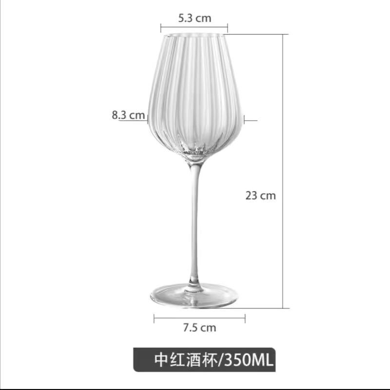 Bicchiere da casa in vetro di cristallo trasparente ondulato nordico, calice da festa, bicchieri da champagne, tazza, bicchiere da vino rosso, coppa da matrimonio, regali di Natale