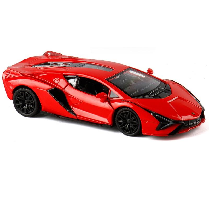 1/36 Lamborghini Sian FKP 37 Супер Игрушечная Машинка для Детей RMZ CiTY Литая Металлическая Миниатюрная Модель Инерционная Коллекция Подарок для Мальчика красный