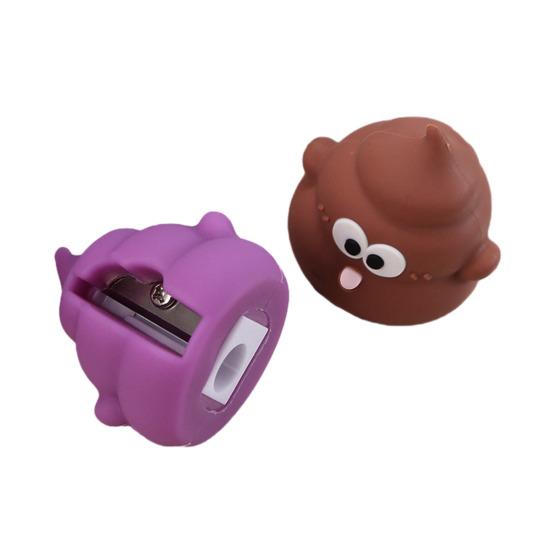 Niedlicher Kackhaufen-förmiger Spitzer Mini-PVC-Spitzer mit Manganstahlklinge Tragbarer Glatter Schneidespitzer für Kinder Schüler Lustige Schreibtischdekoration