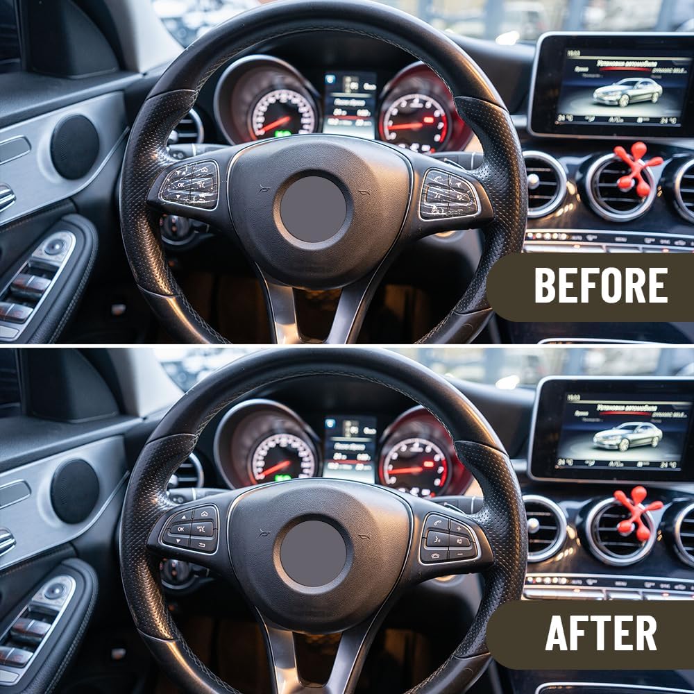 Car Steering Wheel Button Stickers Cover Replacement for Mercedes Benz ML GL GLK GLA CLA CLS SL A B C E G Class Interior Switch Button Decoration