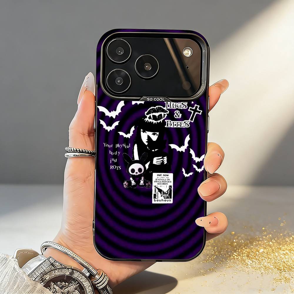 

Cat E-Emily The Strange Phone Case For iPhone17 16 15 14 13 12 Pro Max Grey Black Matte Laser Metallic Aurora Funda iPhone17air