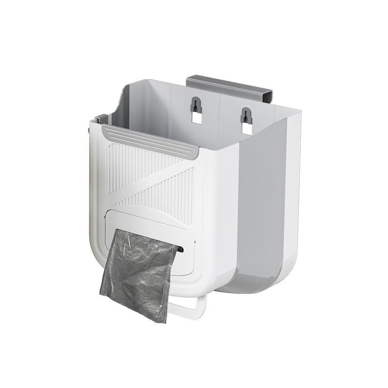 

Wall-mounted Kitchen Trash Can - Foldable for Easy Storage - Suitable for Home Kitchen Waste Storage - Bucket for Bathroom Toilet Small серый